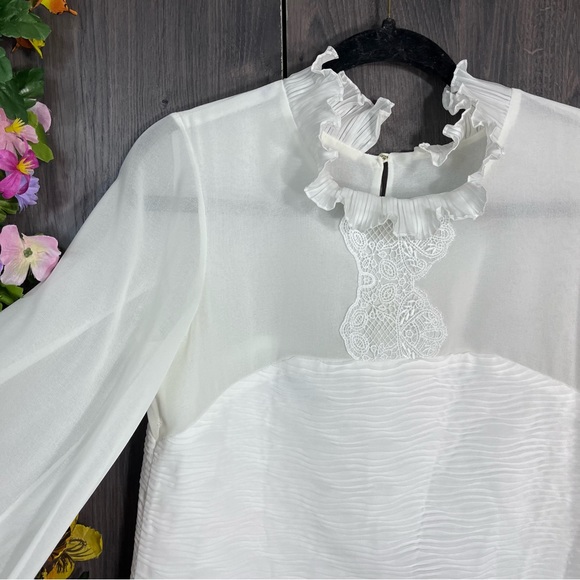 ₽💙2/$40💙NWT Regard Long Sleeve White Collared Dress Size 36/Small - Picture 4 of 16